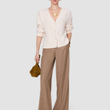 White Aristea Soft Wool Rib Cardigan - Joseph