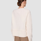 White Aristea Soft Wool Rib Cardigan - Joseph