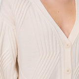 White Aristea Soft Wool Rib Cardigan - Joseph