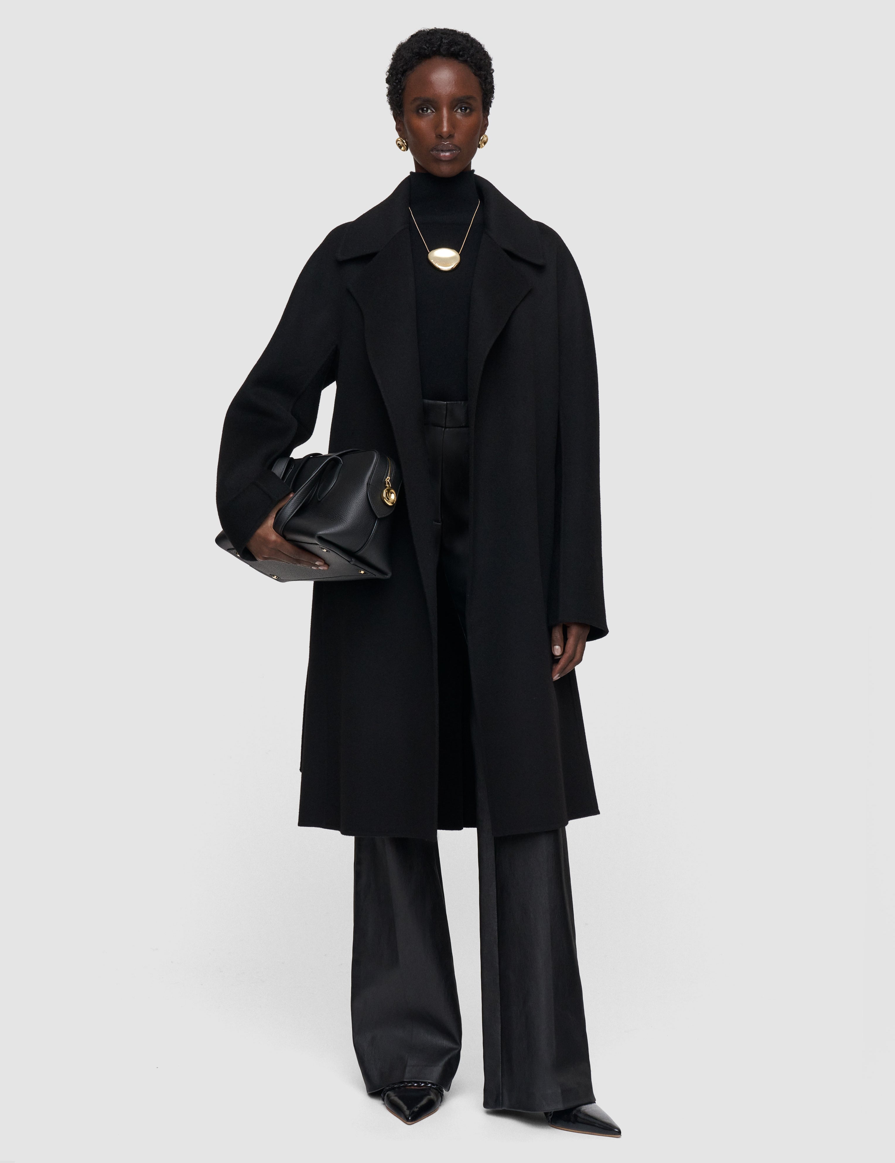 Black Arlina Double Face Cashmere Coat - Joseph