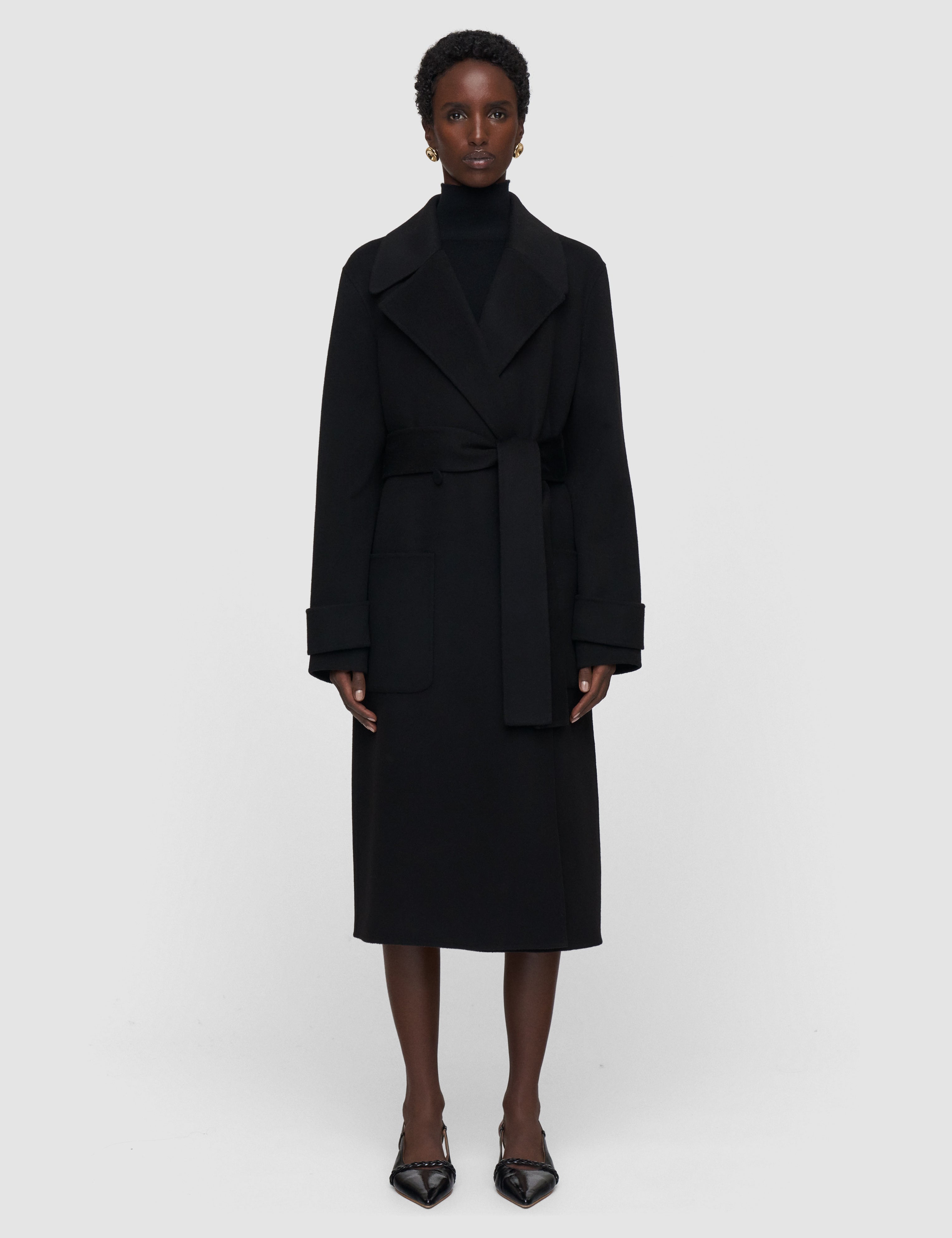 Black Arlina Double Face Cashmere Coat - Joseph