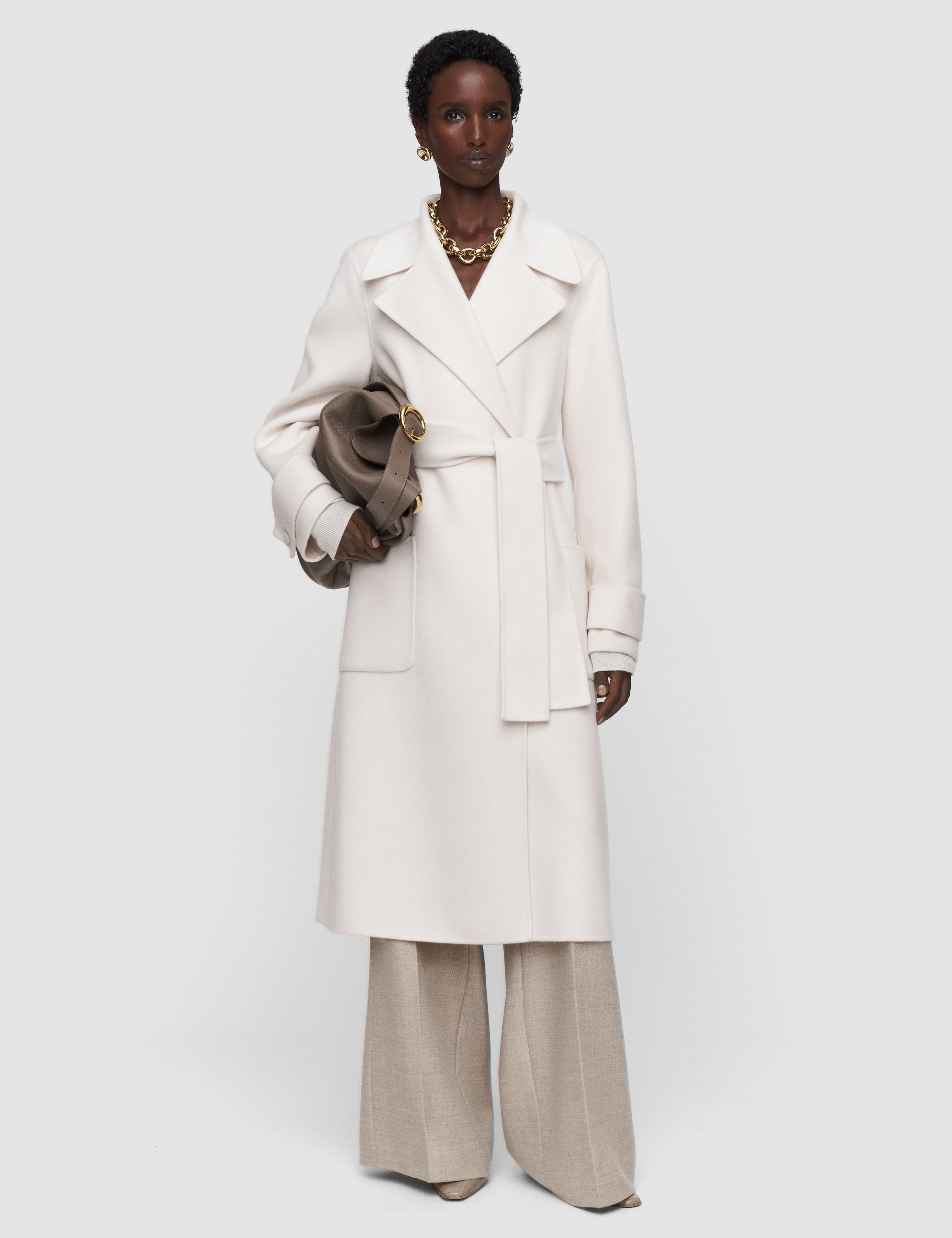 White Arlina Double Face Cashmere Coat - Joseph