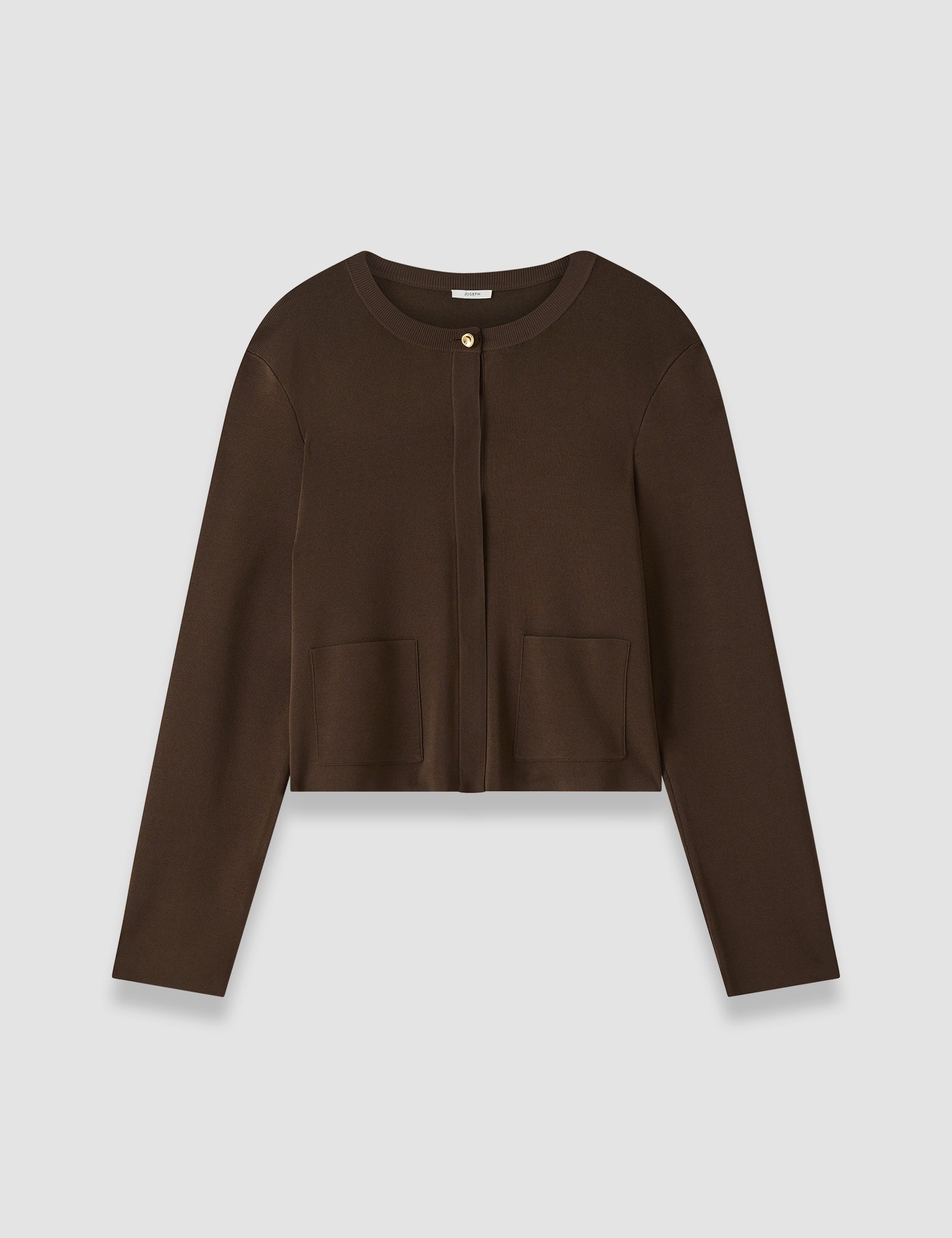 Brown Artemis Light Viscose Knit Cardigan - Joseph