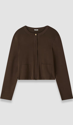Brown Artemis Light Viscose Knit Cardigan - Joseph