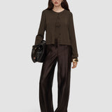 Brown Artemis Light Viscose Cardigan - Joseph
