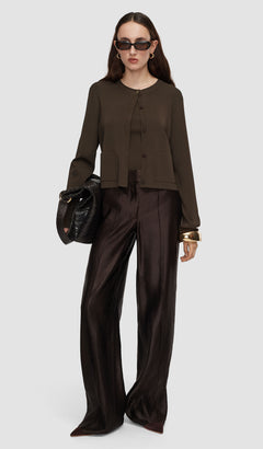 Brown Artemis Light Viscose Cardigan - Joseph