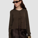 Brown Artemis Light Viscose Cardigan - Joseph
