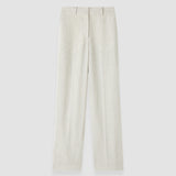 Grey Arven Textured Cotton Linen Trousers - Joseph