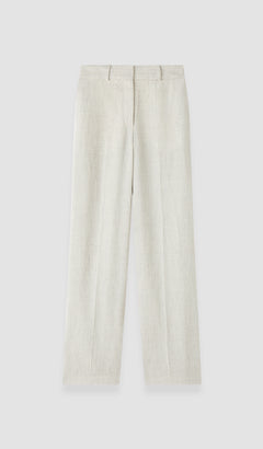 Grey Arven Textured Cotton Linen Trousers - Joseph