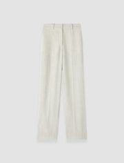 Grey Arven Textured Cotton Linen Trousers - Joseph