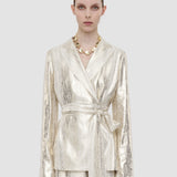 Asher Soie Veste Lamé Serpent 