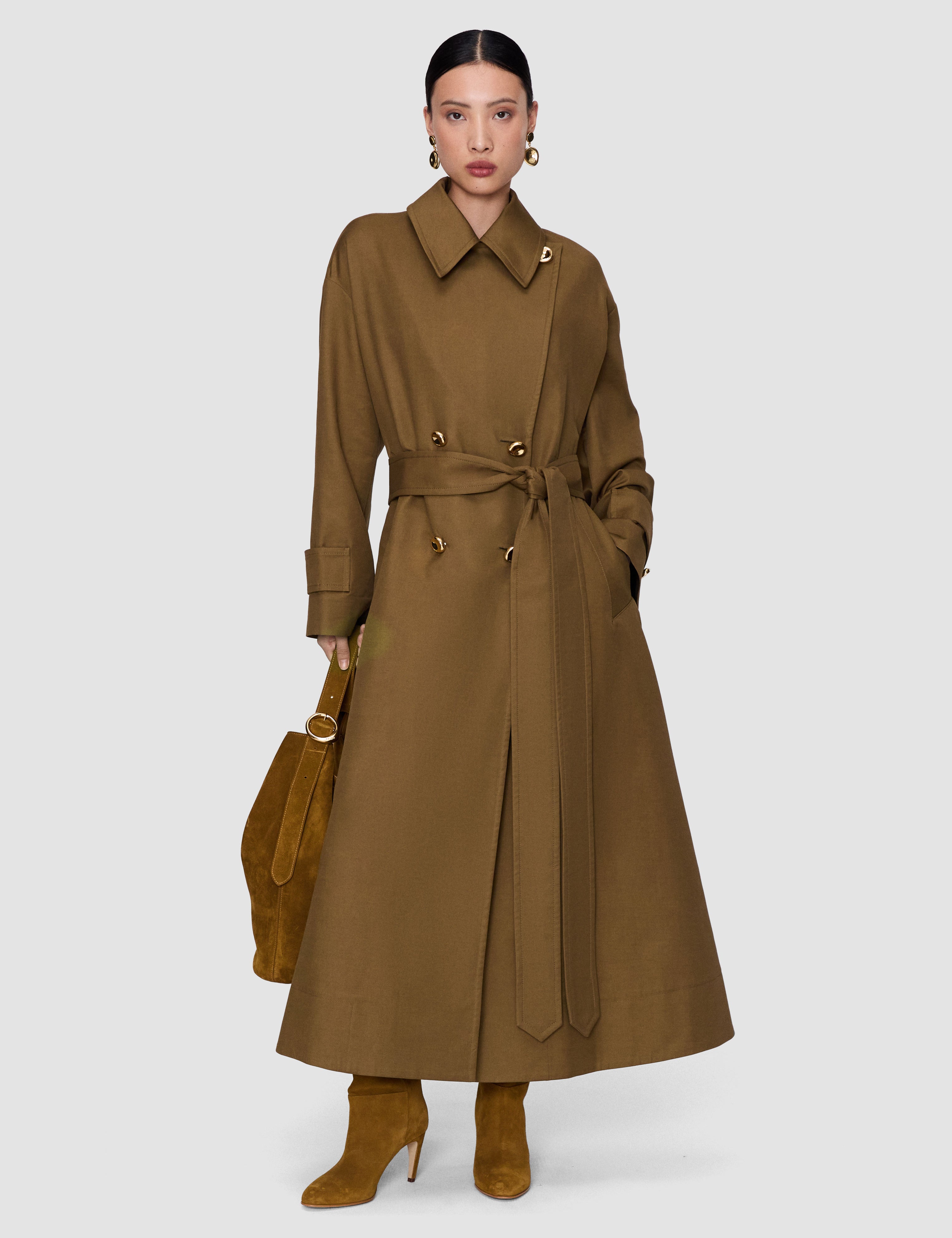 Brown Ashford Cotton Twill Coat - Joseph