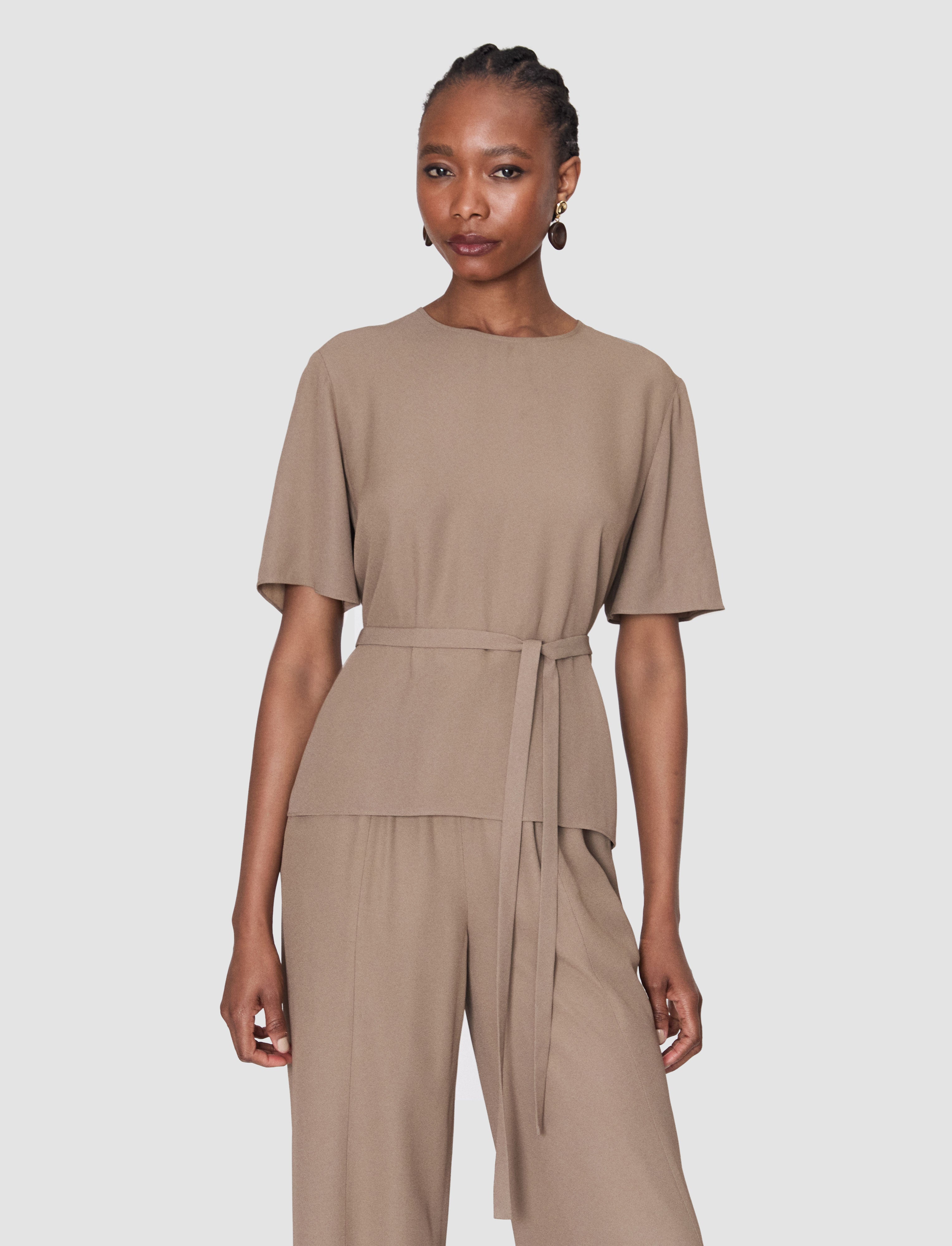 brown-atheris-crepe-blouse-JOSEPH