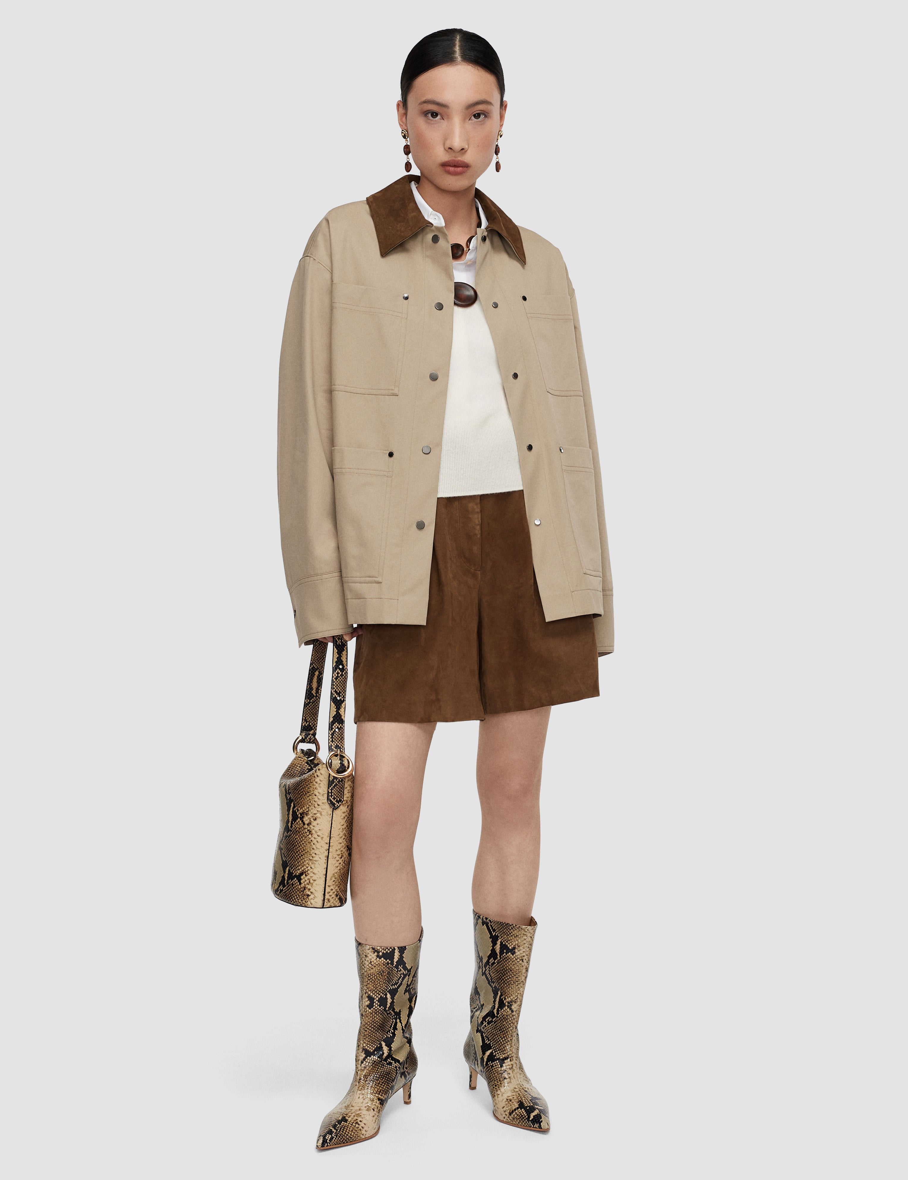 Beige Athos Cotton Blend Coat - Joseph
