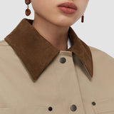 Beige Athos Cotton Blend Coat - Joseph