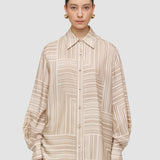 Beige Atlan Printed Silk Blouse - Joseph