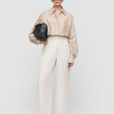 Beige Atlan Printed Silk Blouse - Joseph