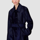 Blue Aubery Embossed Snake Leather Coat - Joseph