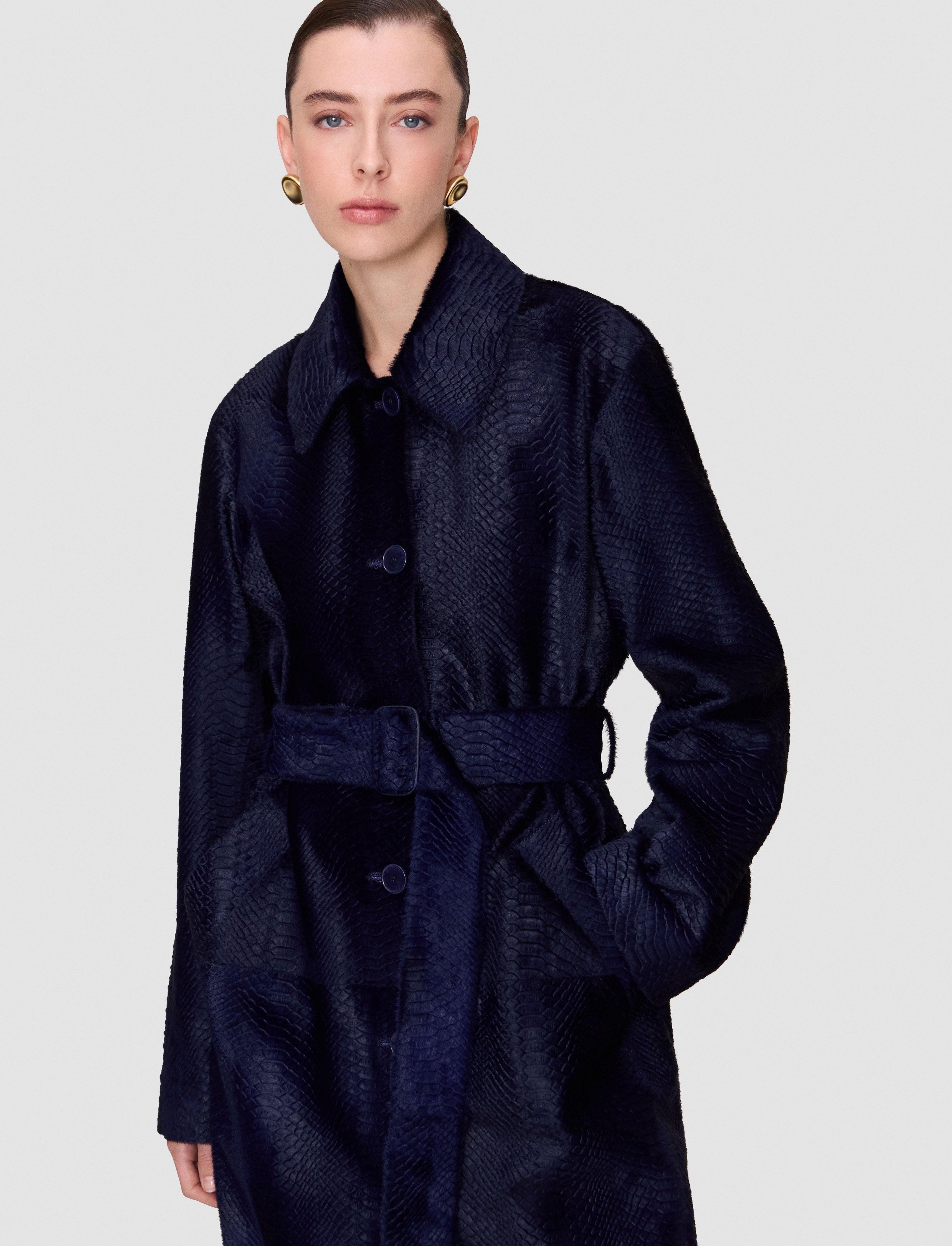 blue-aubery-embossed-snake-leather-coat-JOSEPH