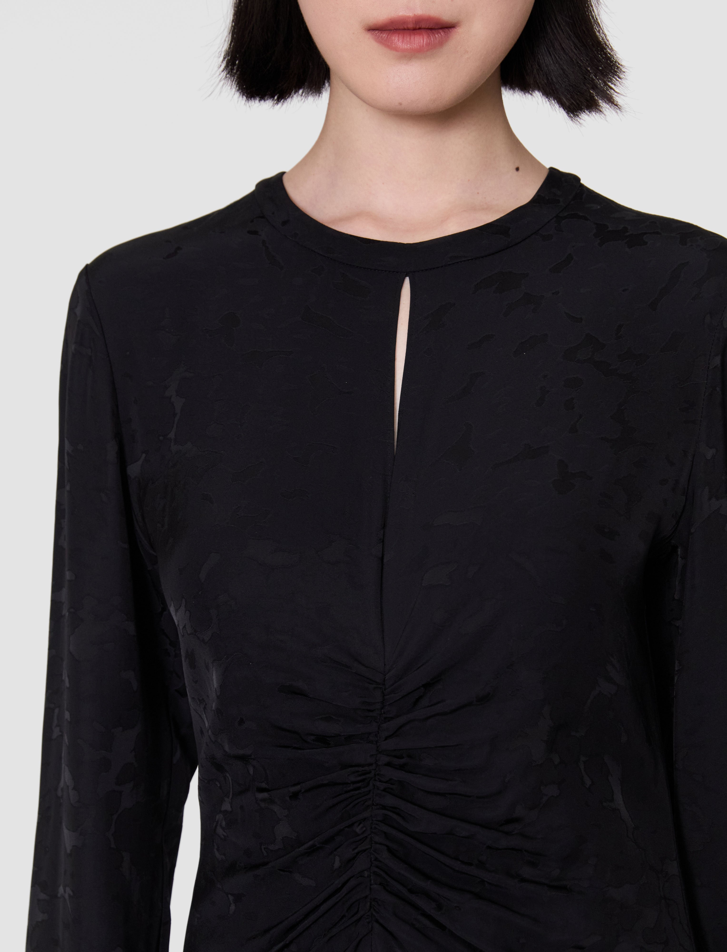 Aurora Leopard Jacquard Dress in Black | JOSEPH US