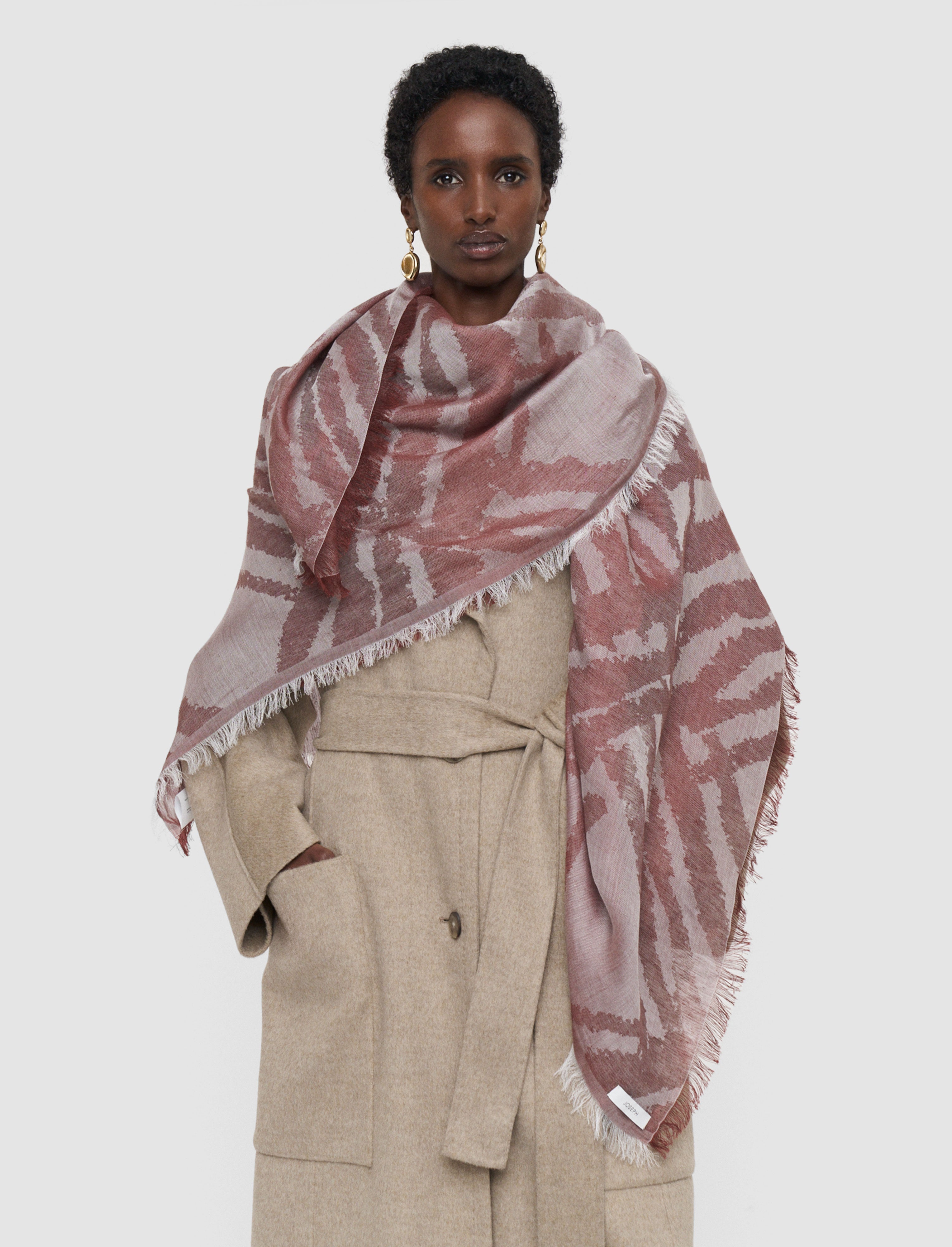 Aster Linen Blend Scarf in Multicolour | JOSEPH GB