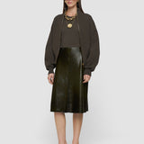 Baha Textured Patent Leather Skirt