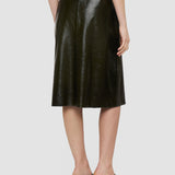 Baha Textured Patent Leather Skirt