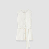 White Balan Denim Sleeveless Jacket - Joseph
