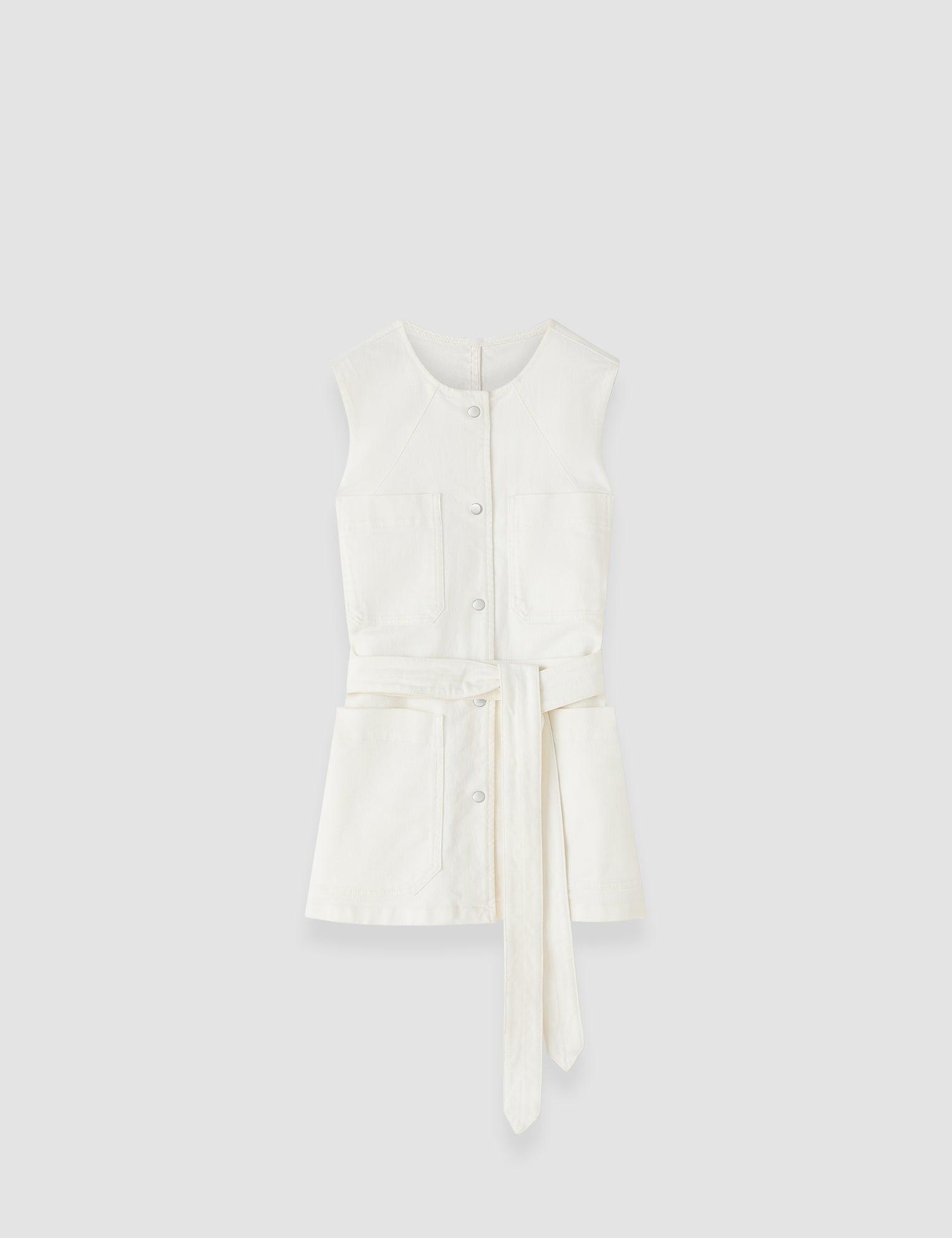 White Balan Denim Sleeveless Jacket - Joseph