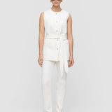 White Balan Denim Sleeveless Jacket - Joseph
