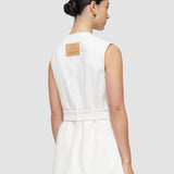 White Balan Denim Sleeveless Jacket - Joseph