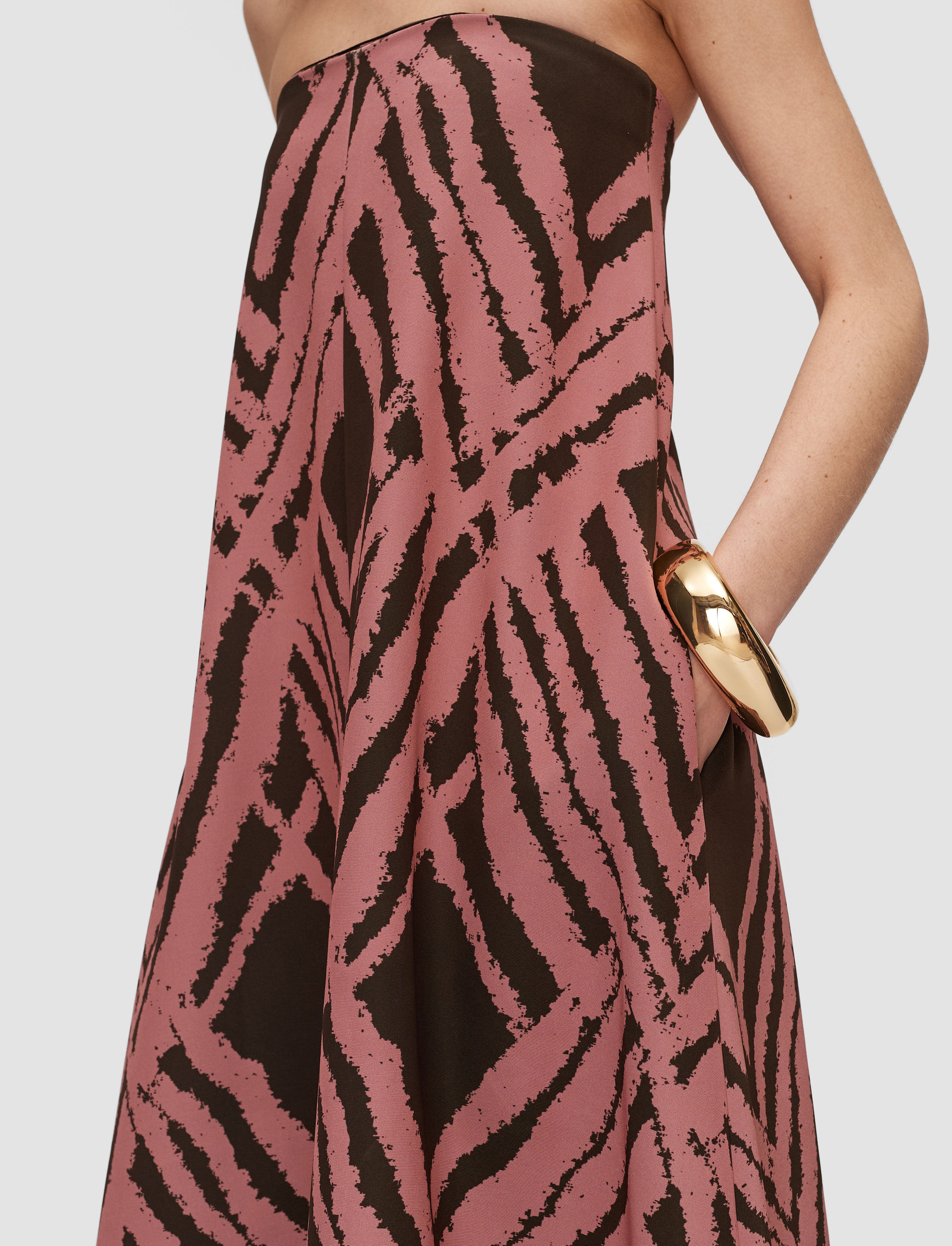 multicolour-banna-satin-twill-strapless-dress-JOSEPH