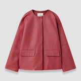 Pink Barbs Pebble Leather Jacket - Joseph