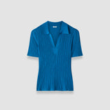 Aliane Crinkle Viscose Polo Top