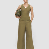 Green Bayt Crinkle Viscose Vest Top - Joseph