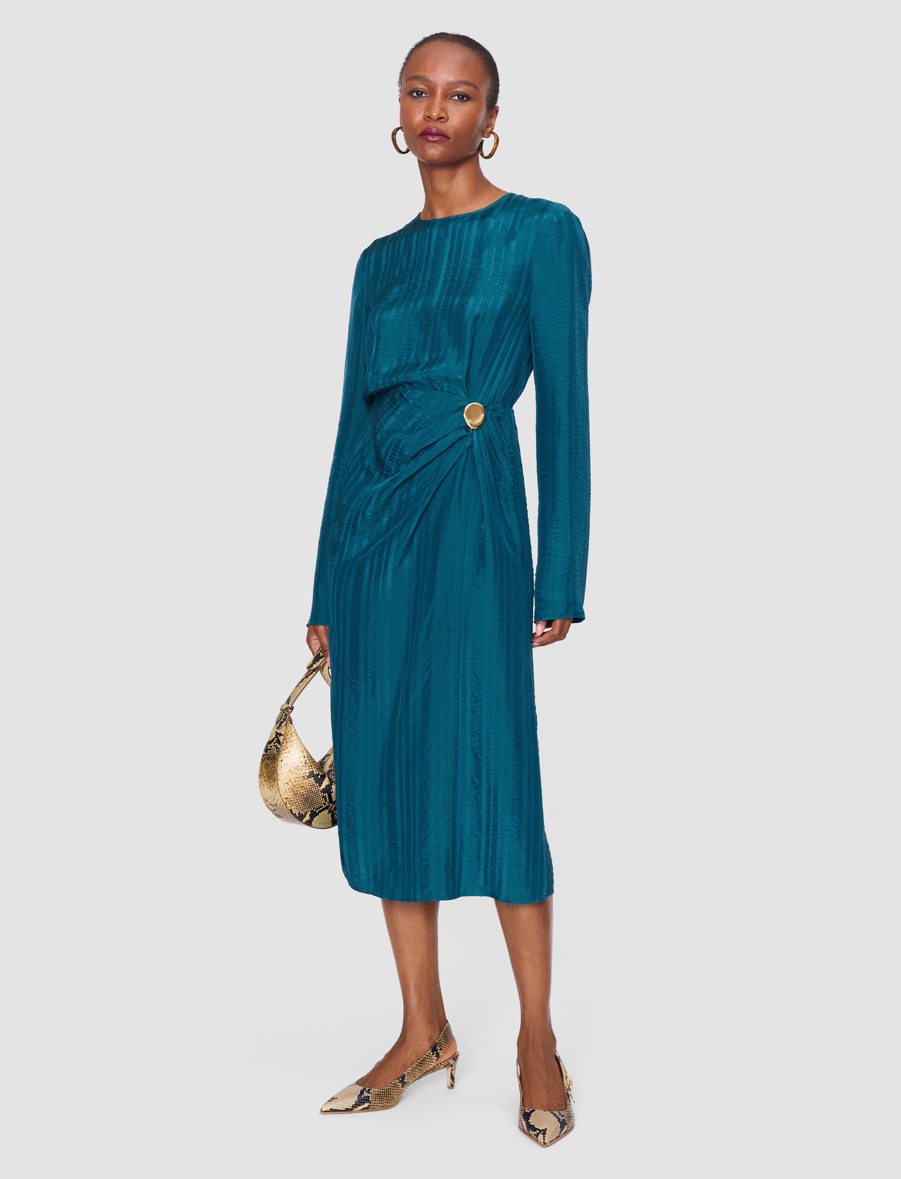 blue-bea-silk-stripe-dress-JOSEPH