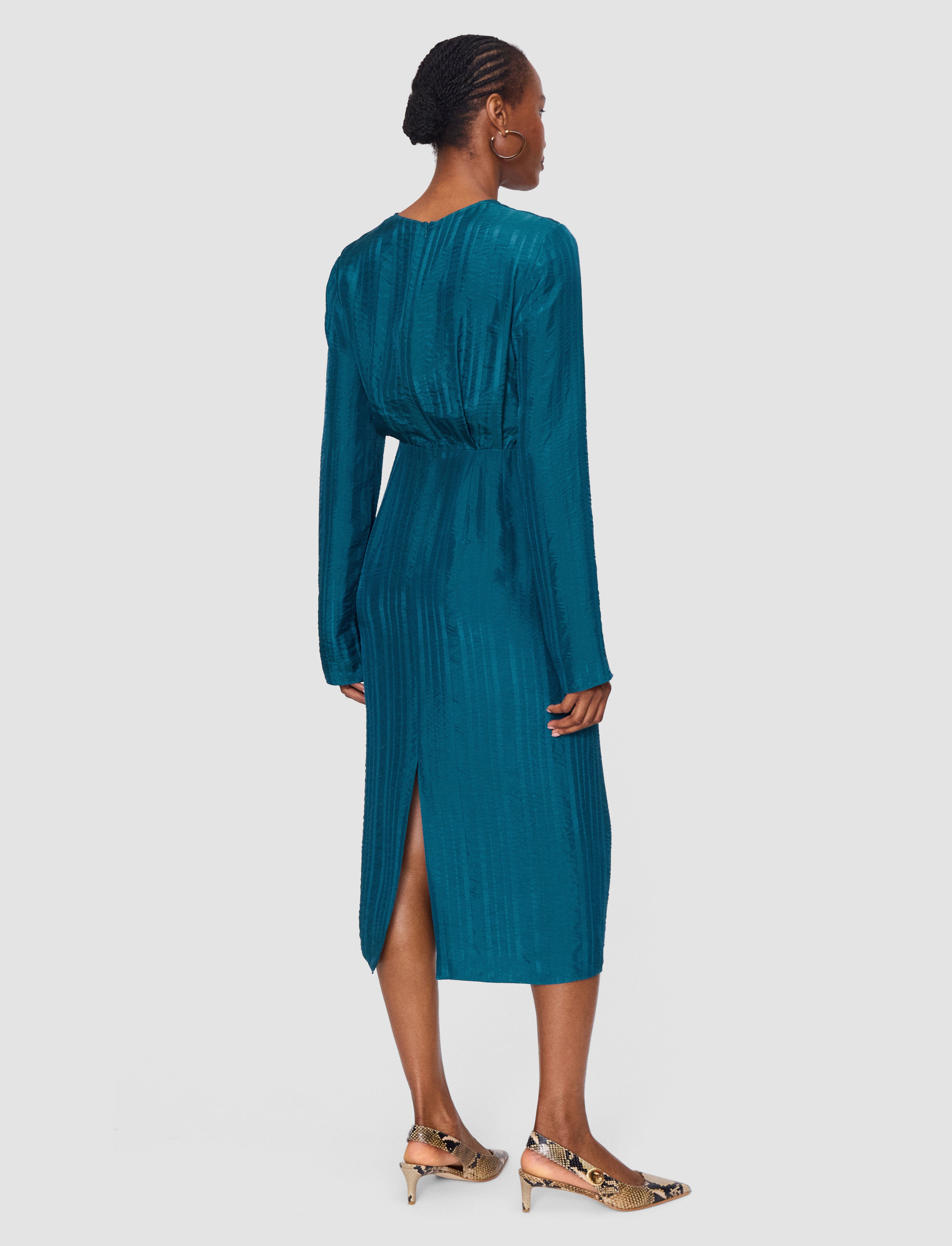 blue-bea-silk-stripe-dress-JOSEPH