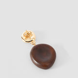 Brown Bean Drop Resin Earrings - Joseph
