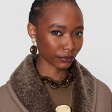 Brown Bean Drop Resin Earrings - Joseph