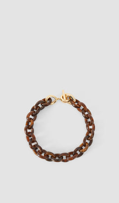 Brown Bean Link Resin Necklace - Joseph