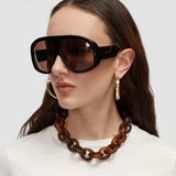 Brown Bean Link Resin Necklace - Joseph
