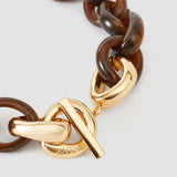 Brown Bean Link Resin Necklace - Joseph