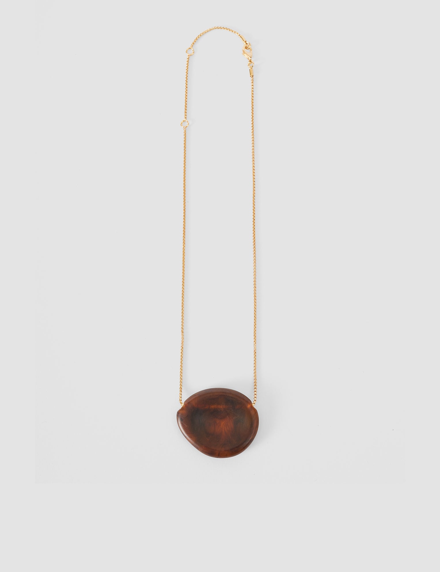 Brown Bean Pendant Resin Necklace - Joseph