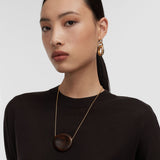 Bean Pendant Resin Necklace