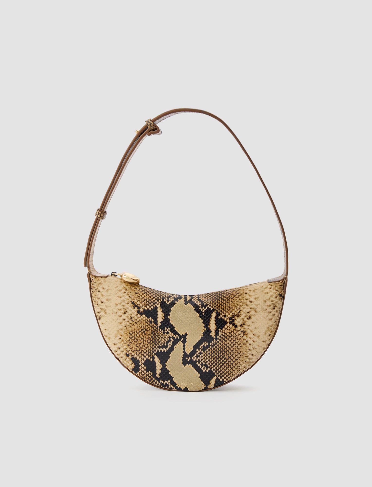 marron-sac-bean-en-cuir-effet-serpent-JOSEPH