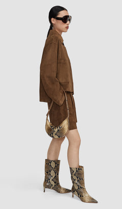 Brown Bean Python Leather Bag - Joseph