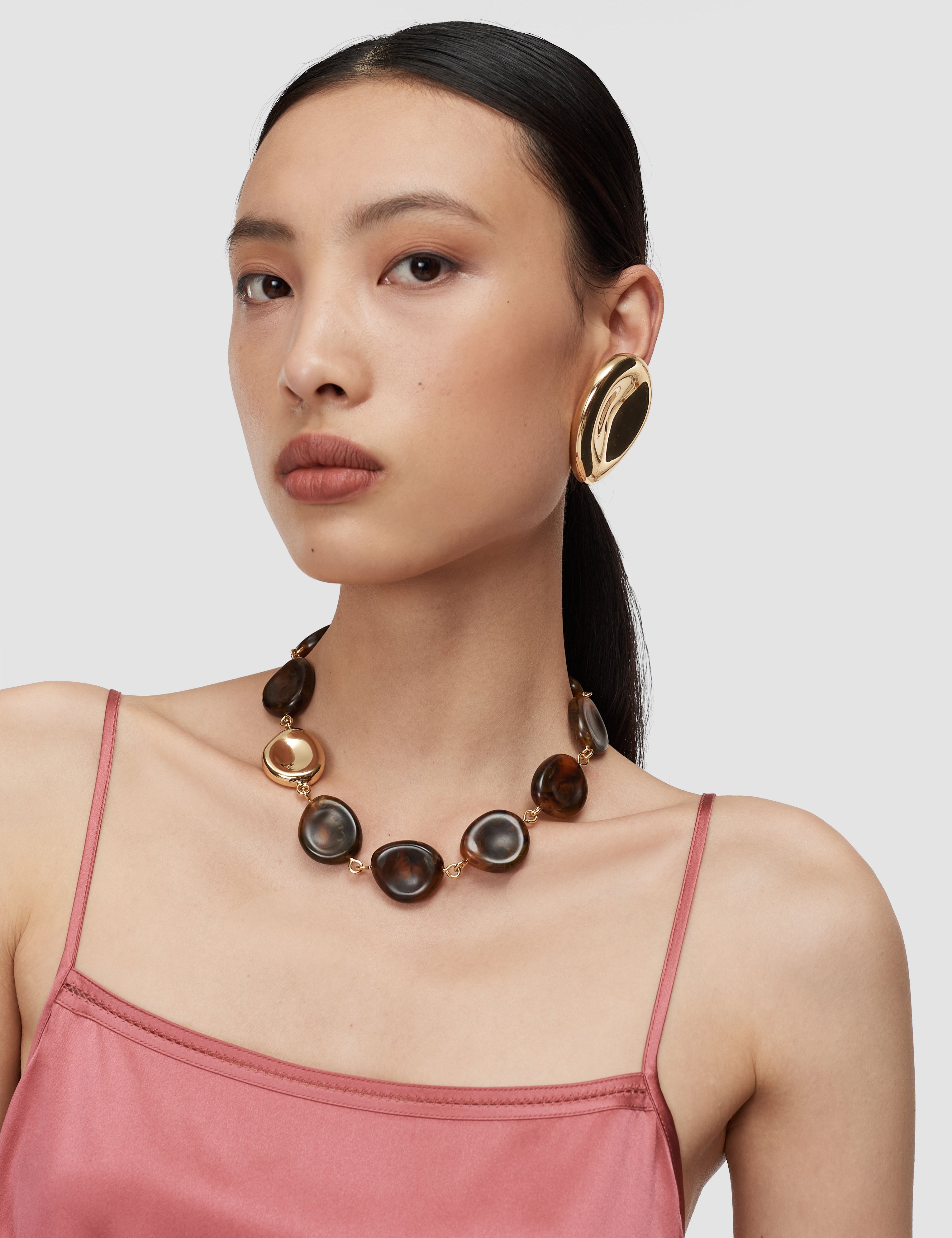 Brown Bean Resin Necklace - Joseph