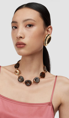 Brown Bean Resin Necklace - Joseph