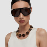 Brown Bean Resin Necklace - Joseph
