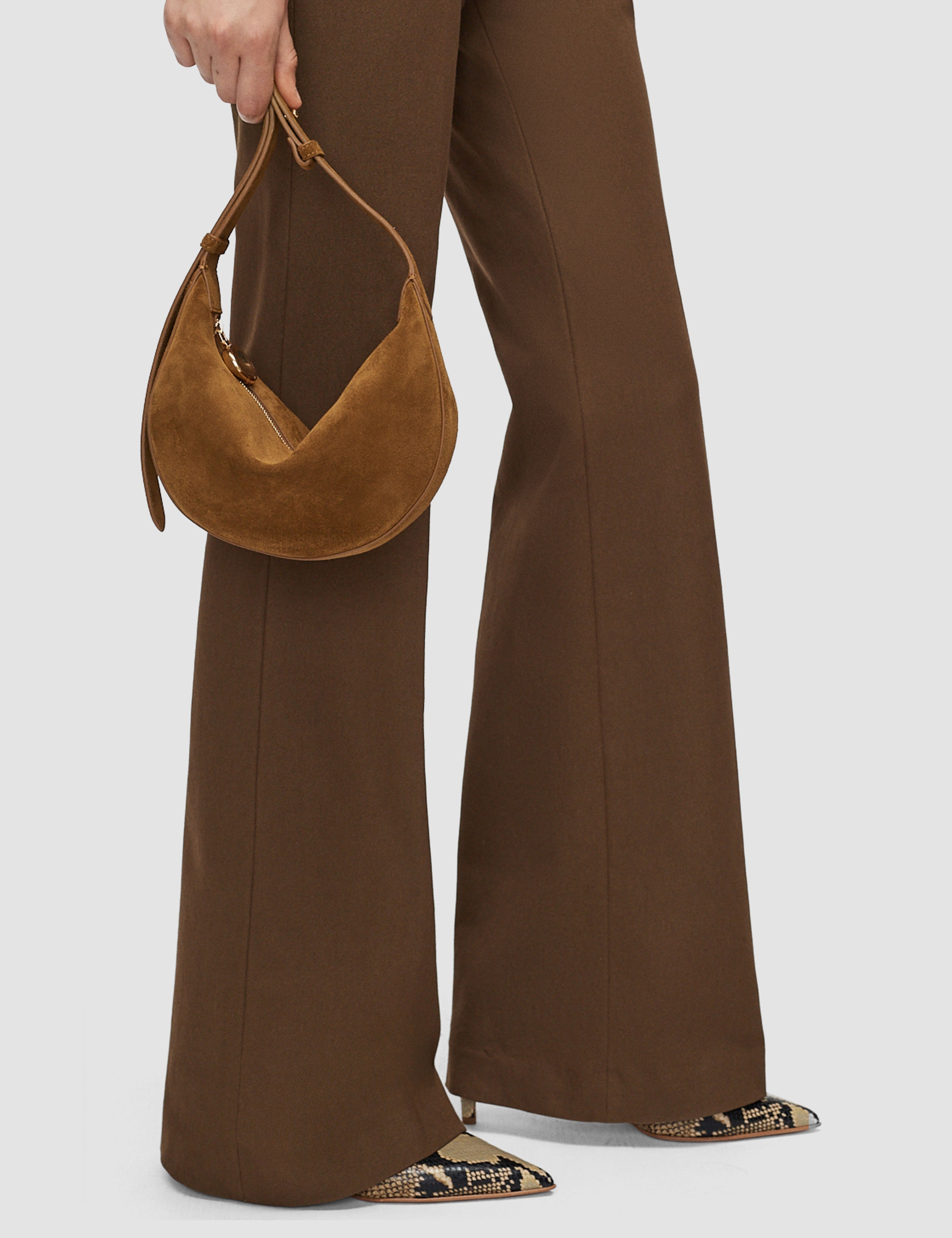 Brown Bean Suede Bag - Joseph